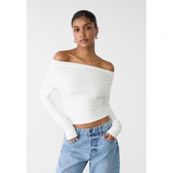Stradivarius Multi-way White T-shirt Size S