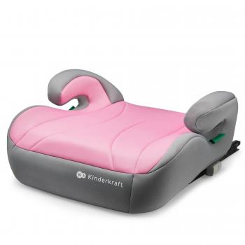 Kinderkraft I-BOOST Silla de coche rosa con sistema I-Size para niños de 9 a 12 años
