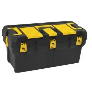 Caja de Herramientas con Compartimentos Archivo 2000, Polipropileno, 31,5 x 65,5 x 31 cm, Negro y Amarillo