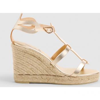 Sandalias de cuña de mujer doradas Castañer Tinos AGS/8/217