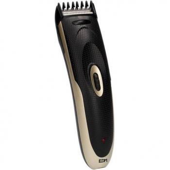 Máquina Cortapelos Recargable EDM 07590, 10W, Dimensiones 4.5x18x4.2cm, Color Dorado/Negro
