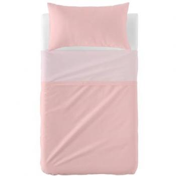 Juego de Sábanas Cuna 2 Piezas Rosa Claro HappyFriday BASIC KIDS 100% Algodón 100x130 cm