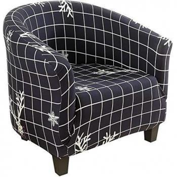 HIFUAR Funda Elástica para Sillón Chesterfield,1 Pieza Moderna Funda de Butaca de Navidad Lavable Cubierta Protector de Mueble Elegante para Chester 1 Plaza,Dormitorio,Recepción,Contador,Azul