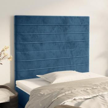Cabeceros de terciopelo azul oscuro 80x5x78/88 cm - 2 unidades vidaXL