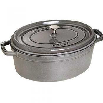 Staub Oval Cocotte 37 cm Graphite Gray Cast Iron Pot