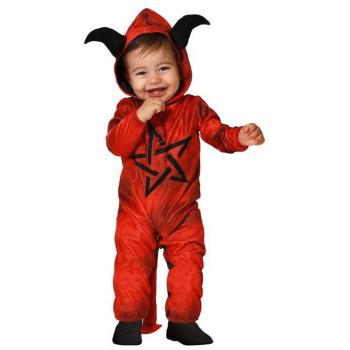 Disfraz de Demonio para niño y bebé - Incluye traje completo con capa, capucha con cuernos, detalles en rojo y negro, material suave y cómodo, disponible en varias tallas