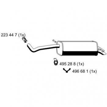 Silenciador trasero ERNST 645102 para VW, SKODA y SEAT