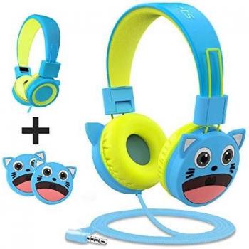 Auriculares para Niños con Protección Auditiva de Volumen de 94dB Limitada, Hechos de Material de Grado Alimenticio, sin BPA, sin Enredos, Auriculares con Cable para Niños Pequeños Bebé