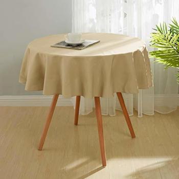 Deconovo Mantel Antimanchas Rectangular Suave Moderno Manteles para Mesas 180 cm Caqui