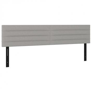 Cabeceros 2 unidades de tela gris claro 100x5x78/88 cm