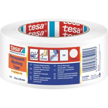 Cinta de Marcaje para Suelo Tesa 04169, 50mm x 33m, Blanca, PVC Premium