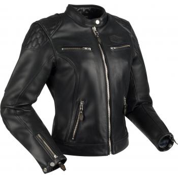 Segura Chaqueta de Moto Mujer Curtis Negra - Chaqueta de cuero, diseño para mujer, color negro, talla 40