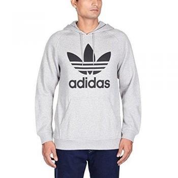 adidas - Sudadera con capucha para hombre, raglán, diseño de trébol gris gris Talla:XXL