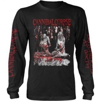 Camiseta de manga larga Cannibal Corpse Unisex Adult masacrado al nacer (Negro)