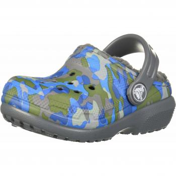 Crocs Classic Printed Lined Clog K, Zuecos Niños Unisex, Gris