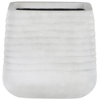 Maceta Grande Cuadrada de Poliresina Resistente a Rayos UV 38 x 37 cm Color Blancuzco Parikia para Jardín Exterior