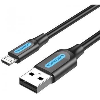 Cable de Datos USB 2.0 Vention COLBC, Conector USB Macho a MicroUSB Macho, Longitud 25cm, Color Negro