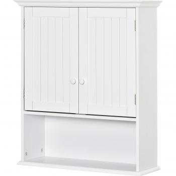 Armario de Baño de Pared con 2 Puertas y Estante Ajustable - Blanco