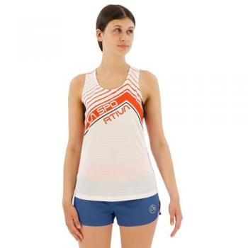 Camiseta sin mangas La Sportiva Slipstream blanca y roja para mujer - S