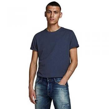 Jack & Jones Organic Cotton Round Neck T-Shirt - Navy Blue Slim Fit XS