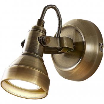 Foco de pared LED Perseas, latón antiguo, dimmable, 1 luz, GU10