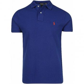 Men's Slim Fit Basic Cotton Mesh Polo Shirt - Dark Blue