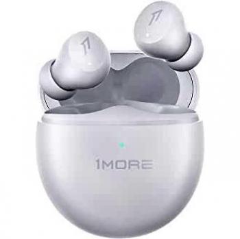 Auriculares intraurales 1MORE ComfoBuds con cancelación activa del ruido, auriculares intraurales con sonido estéreo, auriculares de diadema 5.2 con 4 micrófonos, carga inalámbrica, impermeable,Blanco