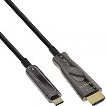 Adaptador de cable de vídeo USB Tipo C a HDMI 20 m AOC 4K 60 Hz Negro