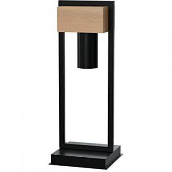 Homemania Lámpara de Mesa, Metal, Negro, Madera