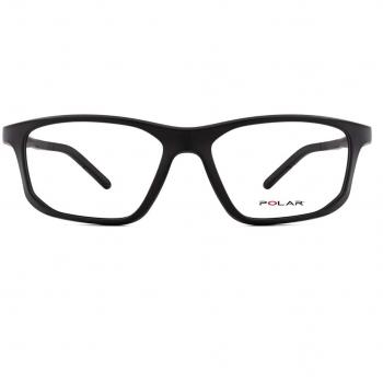 Polar 520 Pdel With Clip-On 76 Gafas Recetadas para Hombre Negras con armazones de color negro y lentes recetados