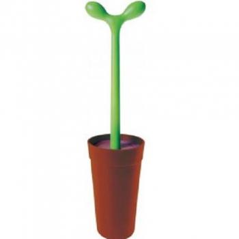 Alessi ASG04 Escobilla de Inodoro con Soporte - Escobilla y soporte de inodoro en acero inoxidable, diseño moderno y elegante, fácil de limpiar, incluye base para una mejor estabilidad
