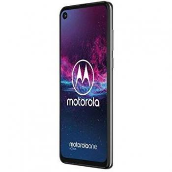 Teléfono Motorola One Action Color Blanco White 128 GB de ROM 4 GB de RAM Dual SIM Triple cámara de 12 MP Pantalla 63” FHD+ Sistema Android 9.0 Nuevo Smartphone completamente libre.