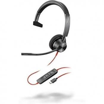 Poly Blackwire 3310-M USB-C Wired Monaural Headset with Noise Cancellation