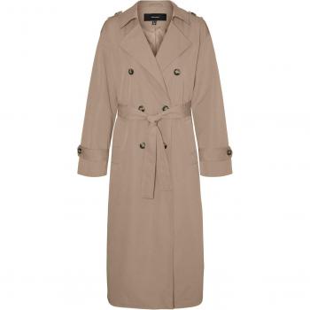 Gabardina larga de mujer Vero Moda con bolsillos, color marrón, modelo Vmchloe - 10300263