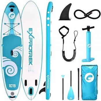 Tabla para Paddle Surf de Exprotrek, Asiento para Tabla Paddle Surf Hinchable, Set de Tabla para Sup, 8 Pulgadas de Espesor 200KG MÁX