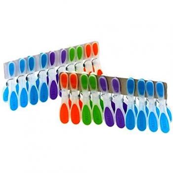 GIMI Soft & Strong - Pinzas para la ropa, con mango suave, con resorte galvanizado, plástico, multicolor, 3 x 1.8 x 8.5 cm, 20 piezas