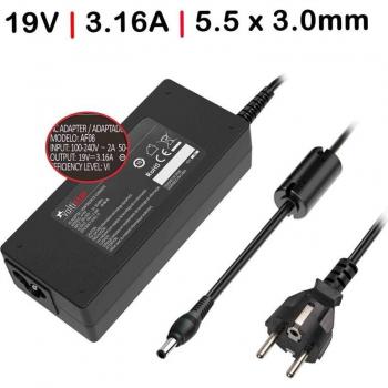 Cargador para portátil Samsung NP300E5E, 19V 3.16A, conector de 5.5mm x 3.0mm, compatible con modelos Samsung NP300E5E y otros portátiles Samsung
