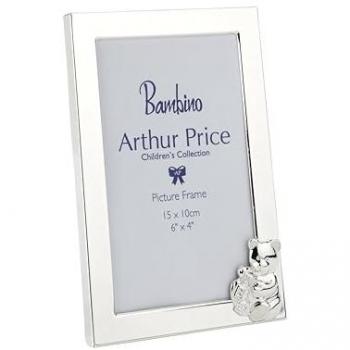 Personalized Teddy Bear Photo Frame - 6 x 4 Silver Plated Engravable Children's Keepsake