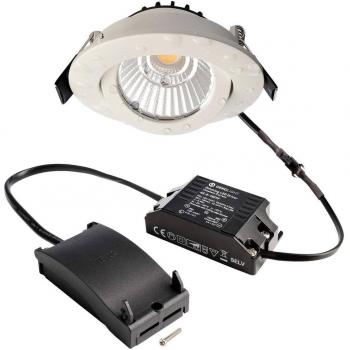 Lámpara de techo empotrable LED Dione, IP44, 8.5 W, 4000 K, blanca, atenuable
