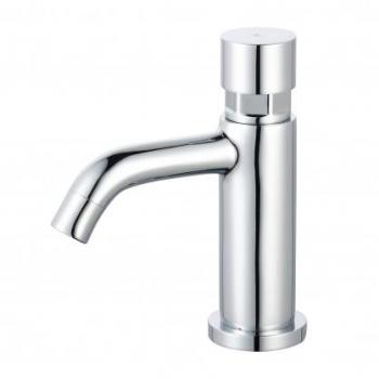 Grifo de Lavamanos Cilindro Push Cromado para Agua Fría