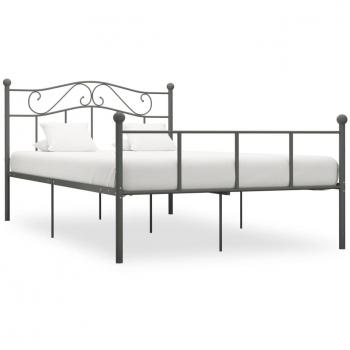 Estructura de cama de metal gris 140x200 cm