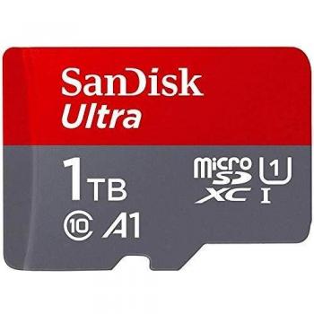 SanDisk Ultra 1 TB microSDXC Memory Card + SD Adapter with A1 App Performance Up to 120 MB/s, Class 10, U1, Red/Grey