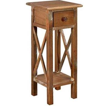 SengentoStyle Bijzettafel 27x27x65,5 cm hout bruin