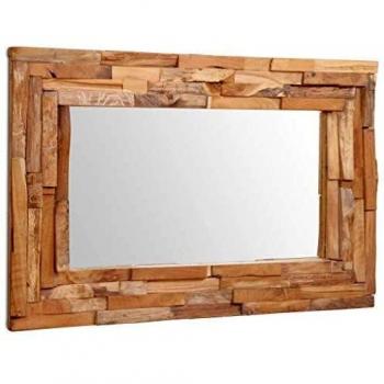 vidaXL Decorative Mirror Teak 90x60 cm Rectangular