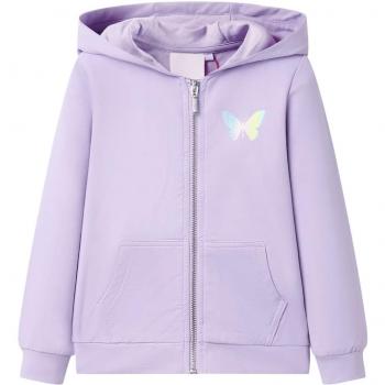 Sudadera infantil con capucha lila 128