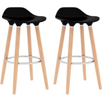 Taburetes de Bar negros 2 piezas - Taburetes de cocina, juego de 2 unidades, color negro, diseño moderno y elegante, altura ajustable, base robusta, asiento acolchado para mayor comodidad