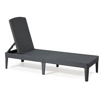 Tumbona Jaipur de diseño plano en polyrattan antracita