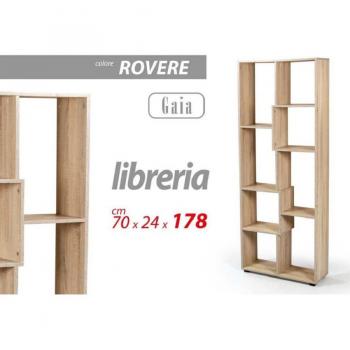 Estantería Moderna Gaia de Madera de Roble H178x70x24 Cm con 3 Balas