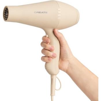 Secador de Pelo Create Hair Styler 2100W - Motor AC, 2 Cabezales, 3 Temperaturas, 2 Velocidades, Función Frío, Color Arena