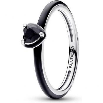 Anillo de Plata de Ley Pandora ME Corazón Chakra Negro 48